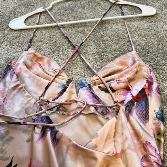 Satin Slip Floral Printed Midi Dress - Picture 6 of 7